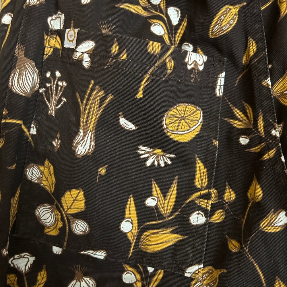 BIG BUD PRESS work pants w/ mushroom, garlic & daisies deadstock *size S - Picture 4 of 10